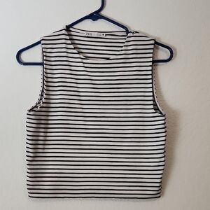Zara Semi-Cropped Striped Top